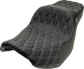 Chariot Seat - Silver Double Diamond Stitch - Silver Logo - FLH/FLT '23.5-'26