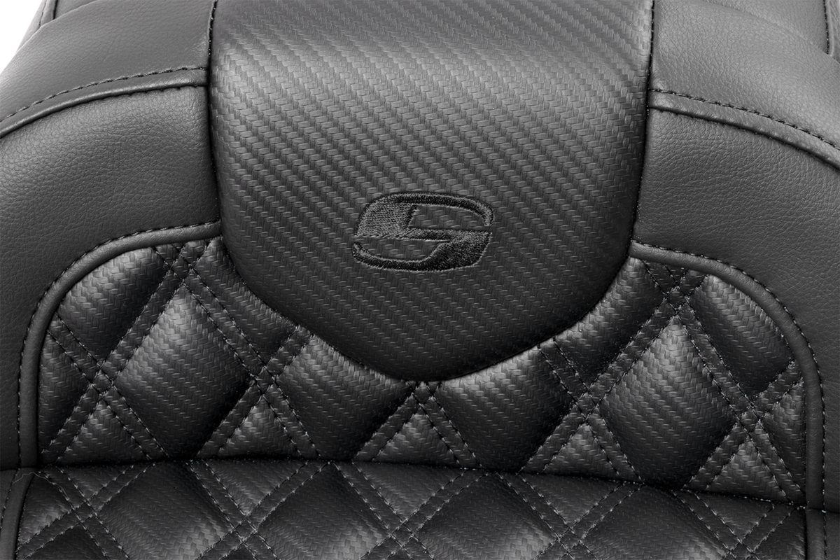 RoadSofa™ Seat - without Backrest - Carbon Fiber - Lattice Stitch - FLTR/FLHX '23-'24