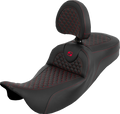 Extended Reach Roadsofa™ Seat - Dragon Scale - Red Stitch - with Backrest - Touring '08-'25