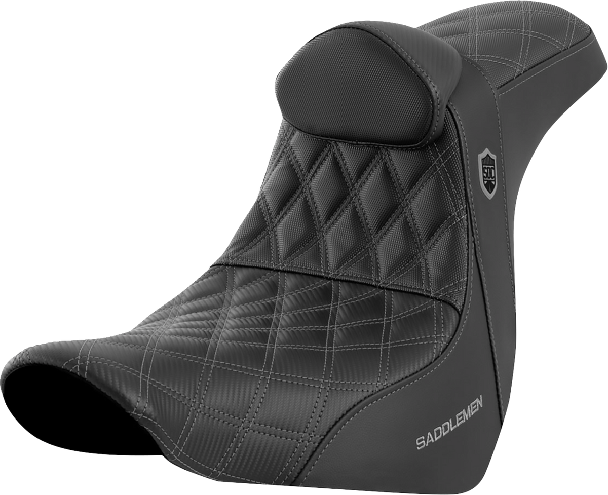 Pro Series SDC Performance Seat - w/ Backrest - Gray Stitch - FL/FX '18-'23