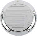 Derby Cover without Gasket - Finned - Chrome - 5 Hole