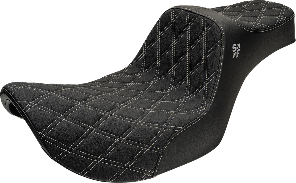 High Noon Seat - Vinyl - Silver Double Diamond Stitch - FXR '82-'00