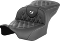 RoadSofa™ Seat - without Backrest - Lattice Stitch - White Stitch - FLTR/FLHX '23-'24