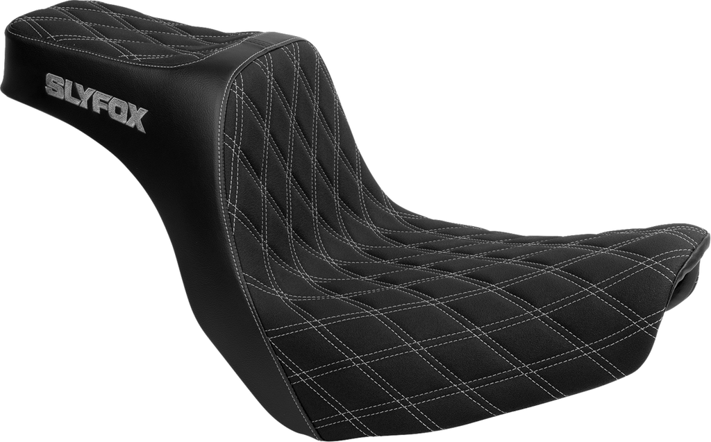 High Noon Seat - Double Diamond - Silver Logo - Silver Stitch - FL/FX '18-'25