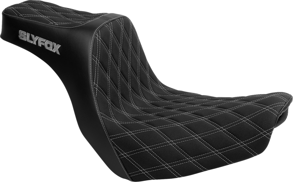 High Noon Seat - Double Diamond - Silver Logo - Silver Stitch - FL/FX '18-'25