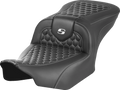 Roadsofa™ Seat - without Backrest - Honeycomb - White Stitch - FLTR/FLHX '23-'24