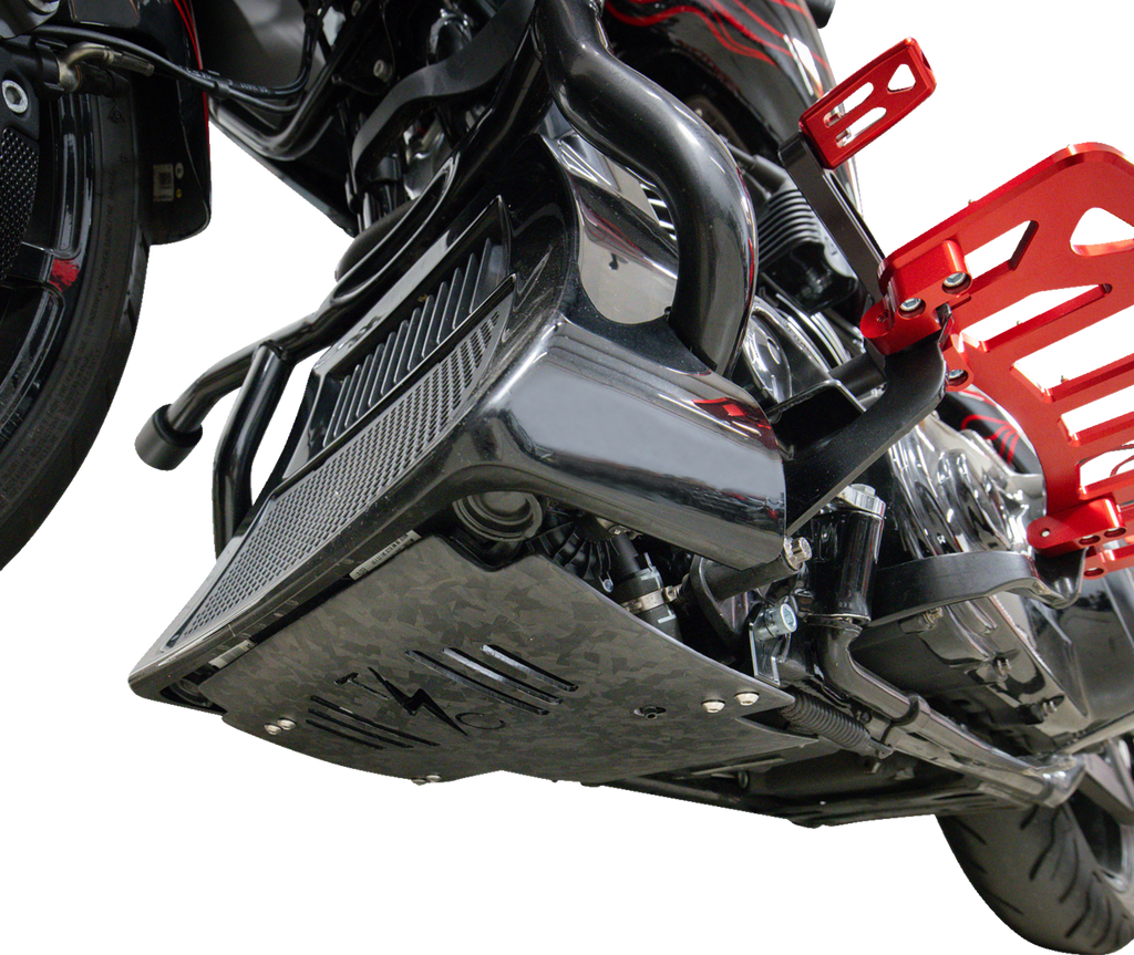 Skid Plate - Carbon Fiber/Forged - With Black Brackets - FLHX/FLTRX