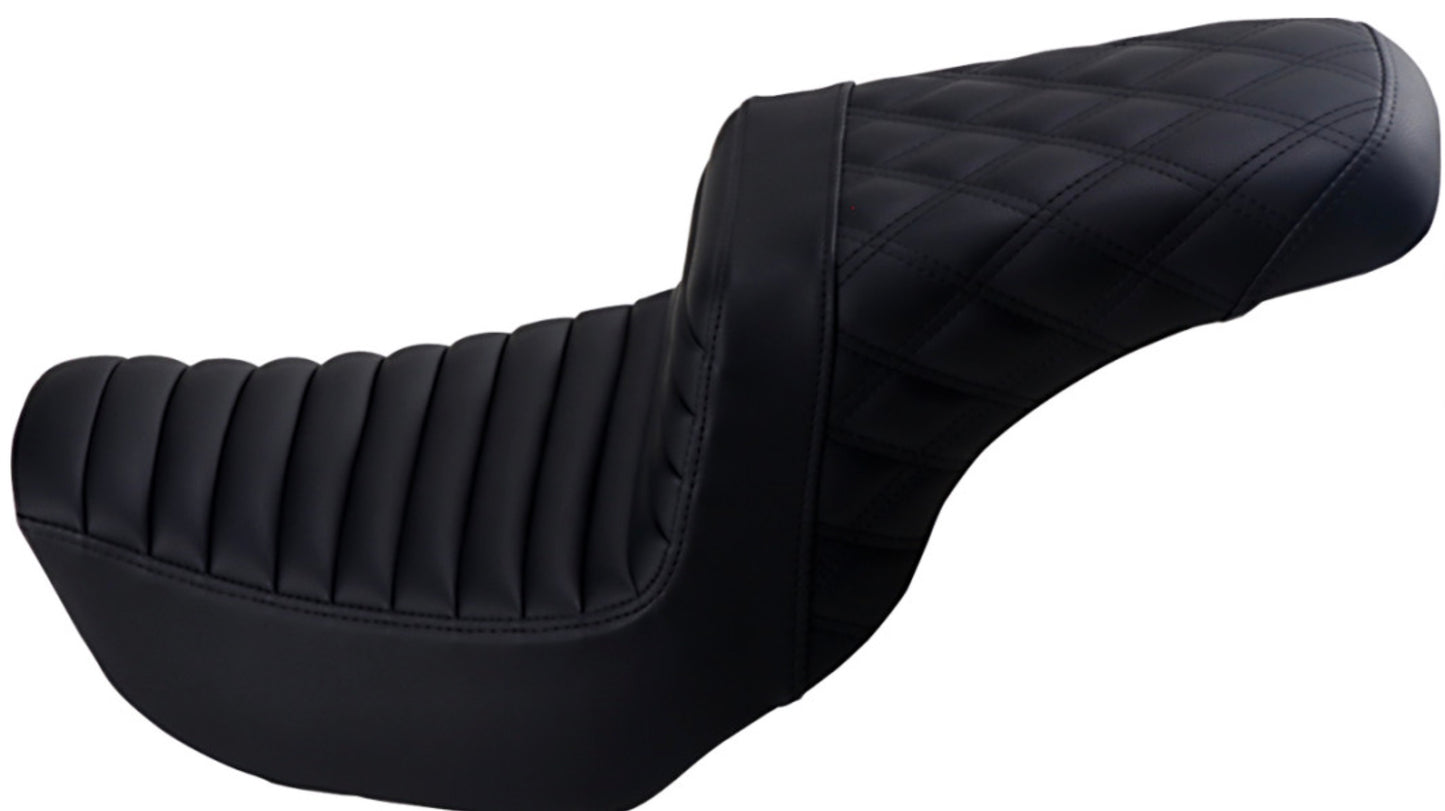 SADDLEMEN
806-04-176 Step-Up Seat — Rear Lattice Stitch/Front Tuck-n-Roll
- Black 2006-2017 DYNA