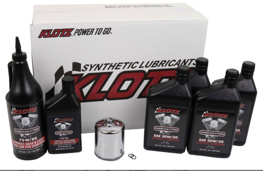 KLOTZ OIL            
KH-102Premium Oil Change Kit
Premium Oil Change Kit - '84-'99 Evolution Big Twin