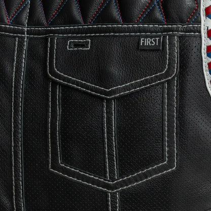 Captain Perforated Men's Motorcycle Leather Vest