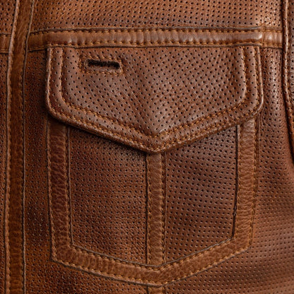 Lowside Men's Perforated Motorcycle Leather Vest