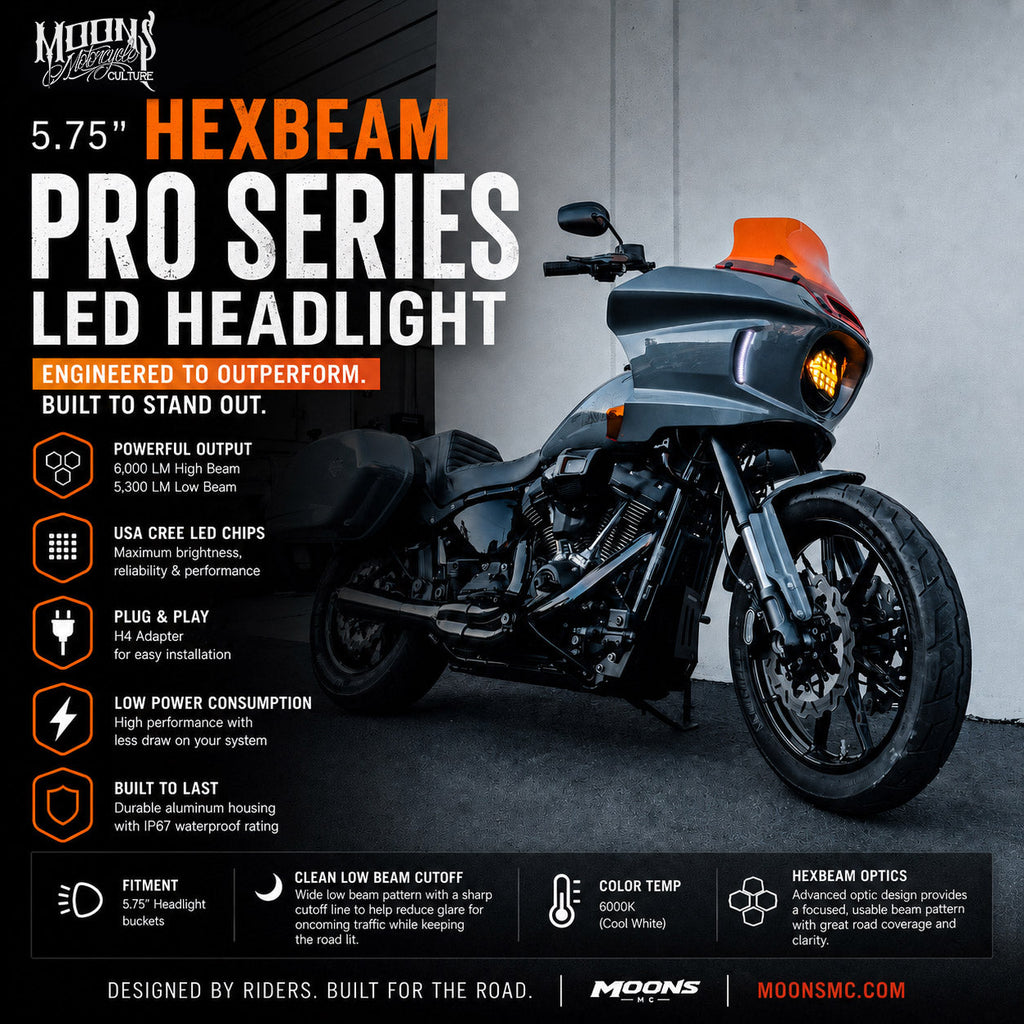 MOONSMC® // Moons Motorcycle Culture MOONSMC® 5.75 HexBeam Pro Series LED Headlight