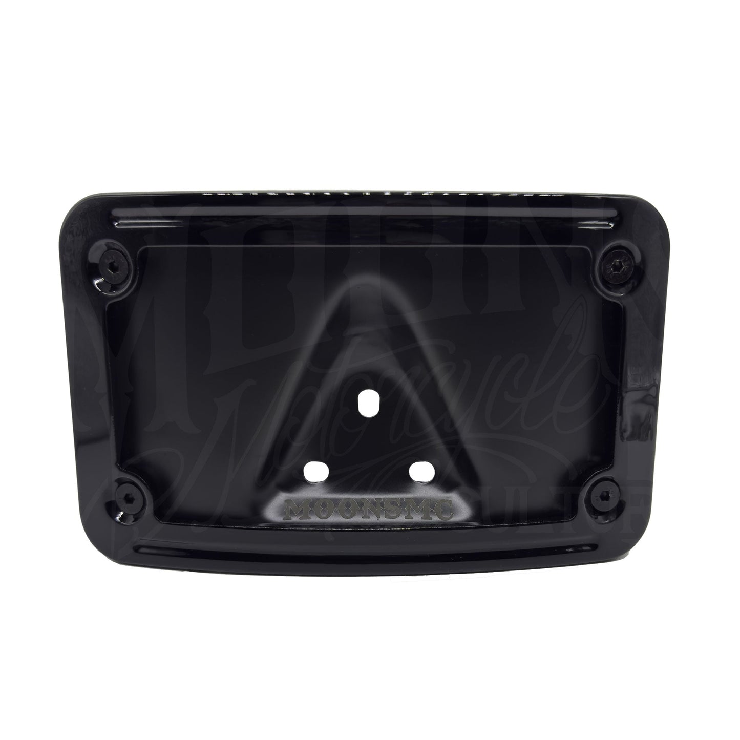 MOONSMC® Gloss Black Curved Laydown License Plate Mount with Frame