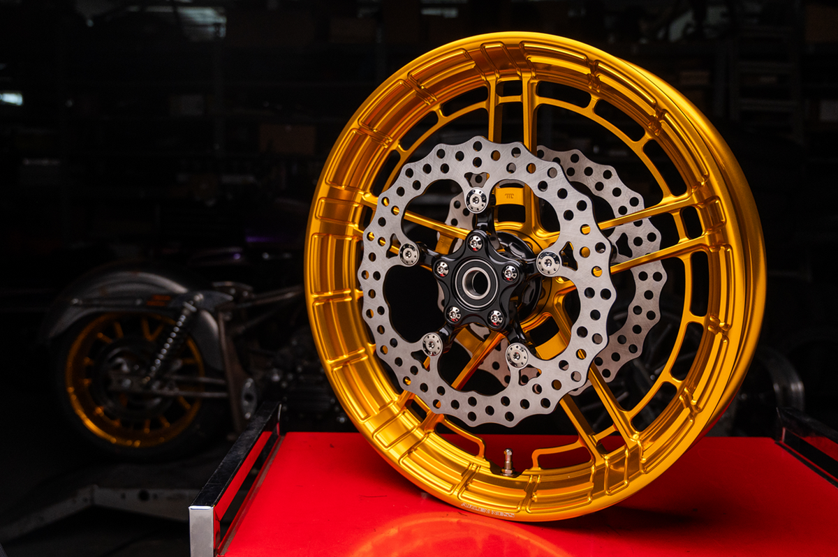 Arlen Ness 0201-2662 Rim - Flatline - Front - Gold - 19x3.25