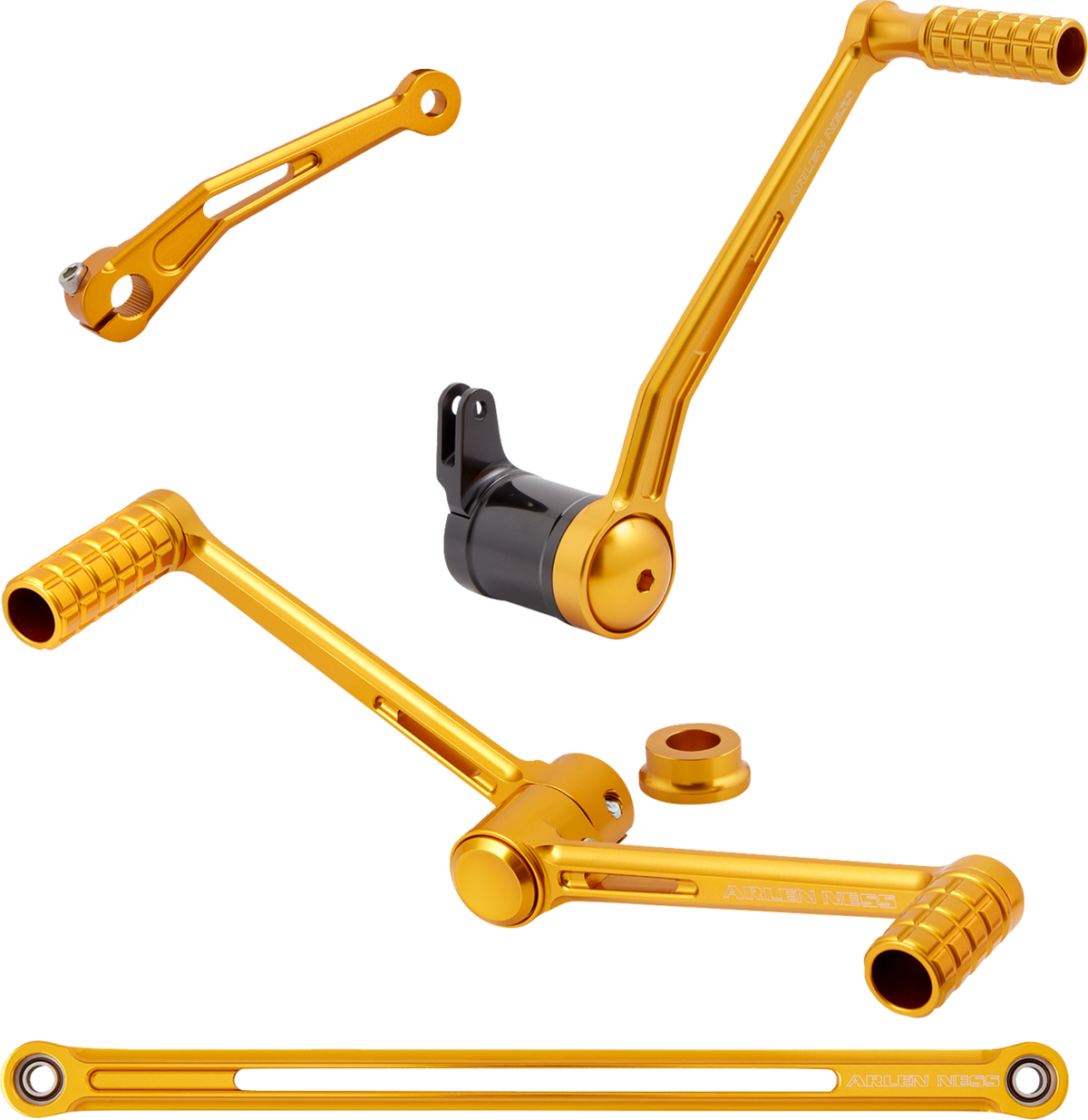 Arlen Ness 1623-0596 SpeedLiner Foot Control Kit w/ Heel/Toe Shifter - Gold