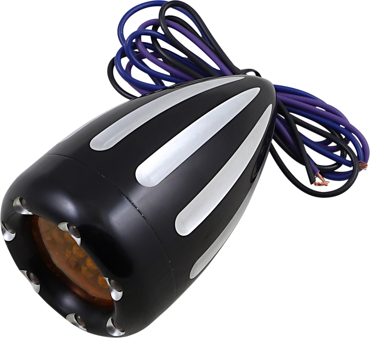 Arlen Ness 2040-0837 Turn Signals - LED - Deep Cut - Black/Amber - Amber Ring